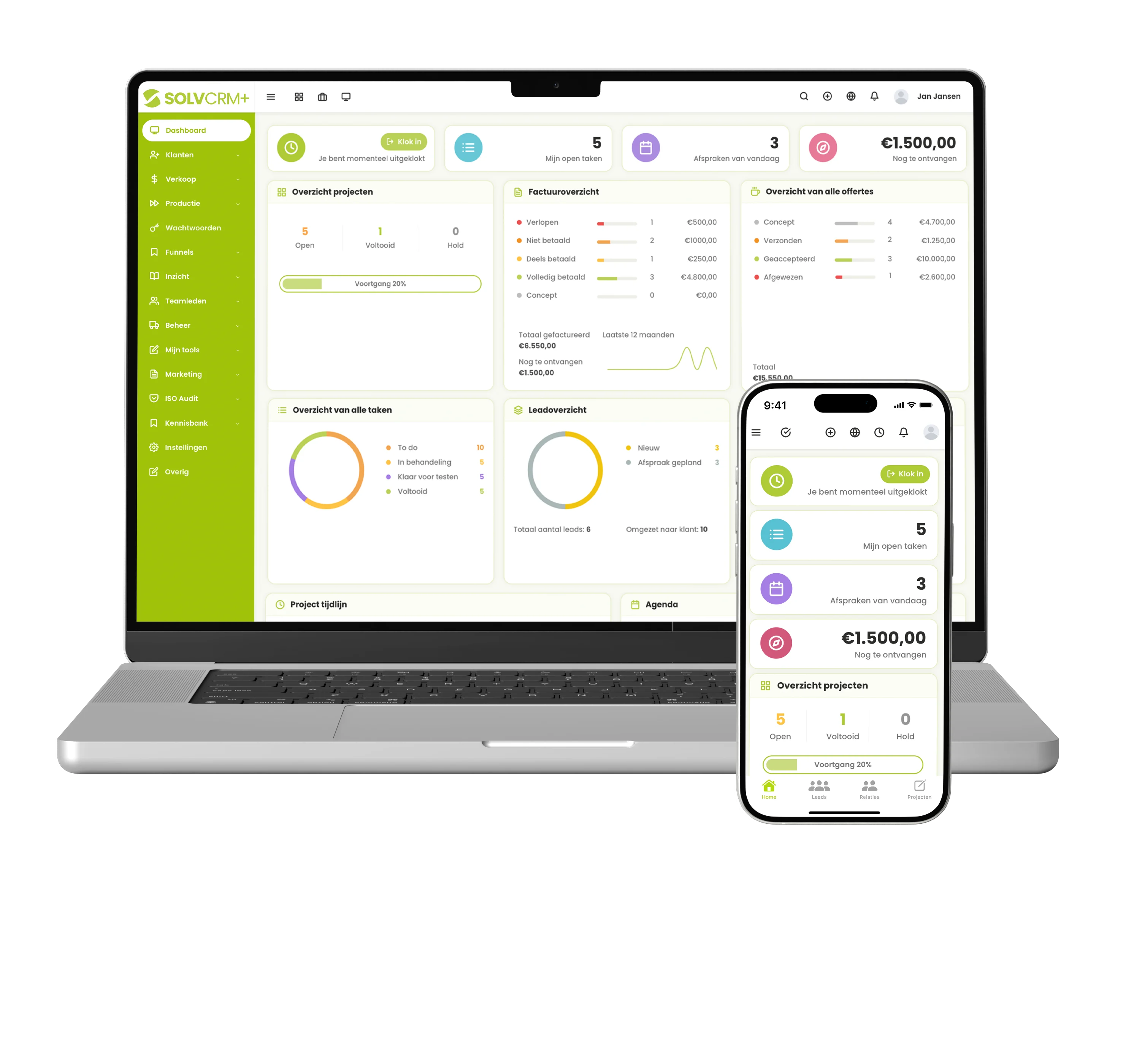 SolvCRM+ ERP bedrijfsplatform