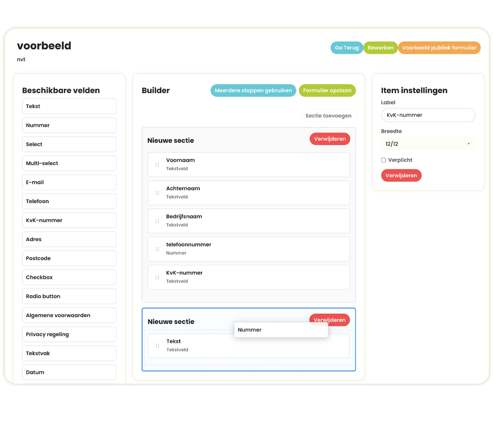 SolvCRM+ configuratie en formulieren voor ERP-selectie