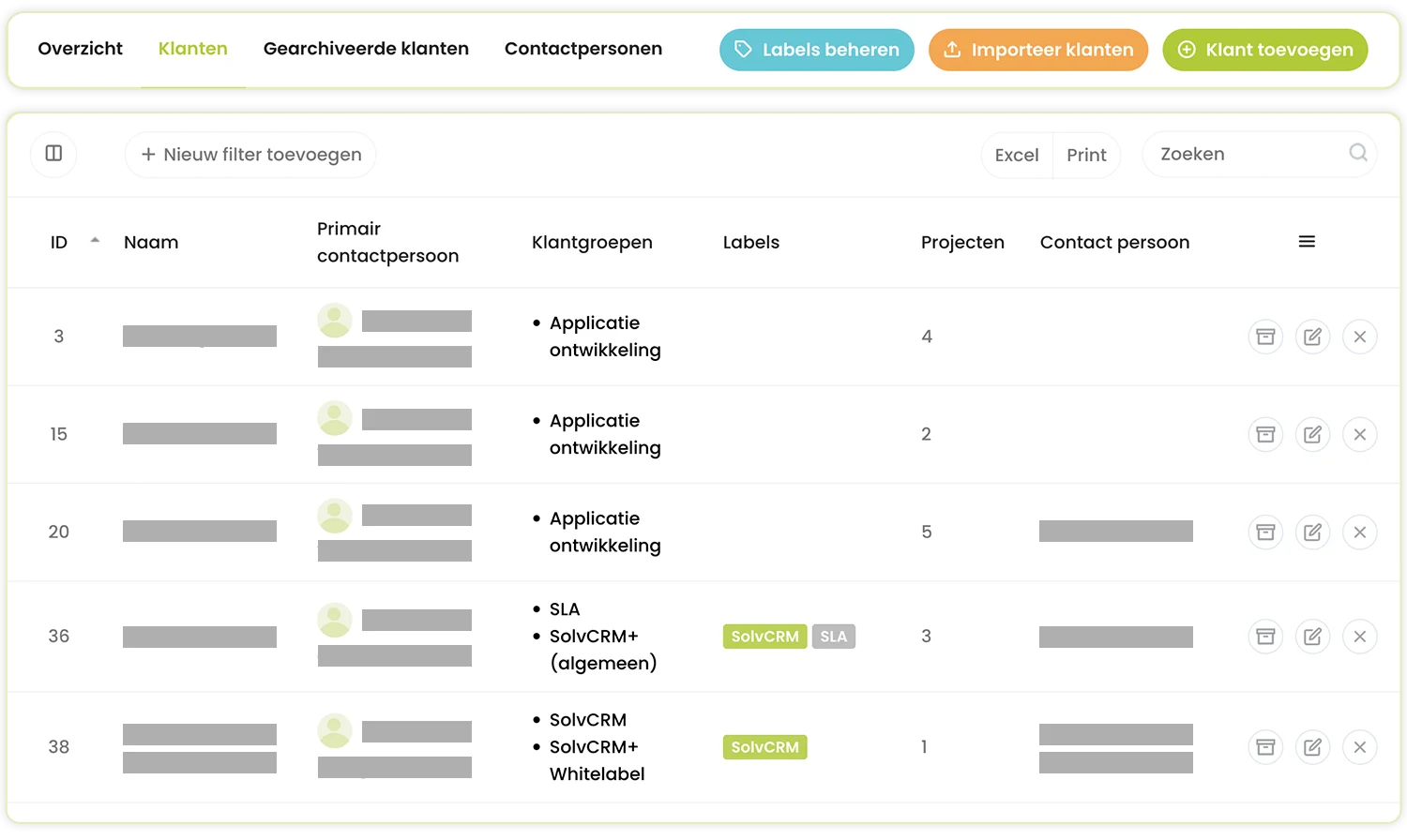 SolvCRM+ klant- en contractinformatie