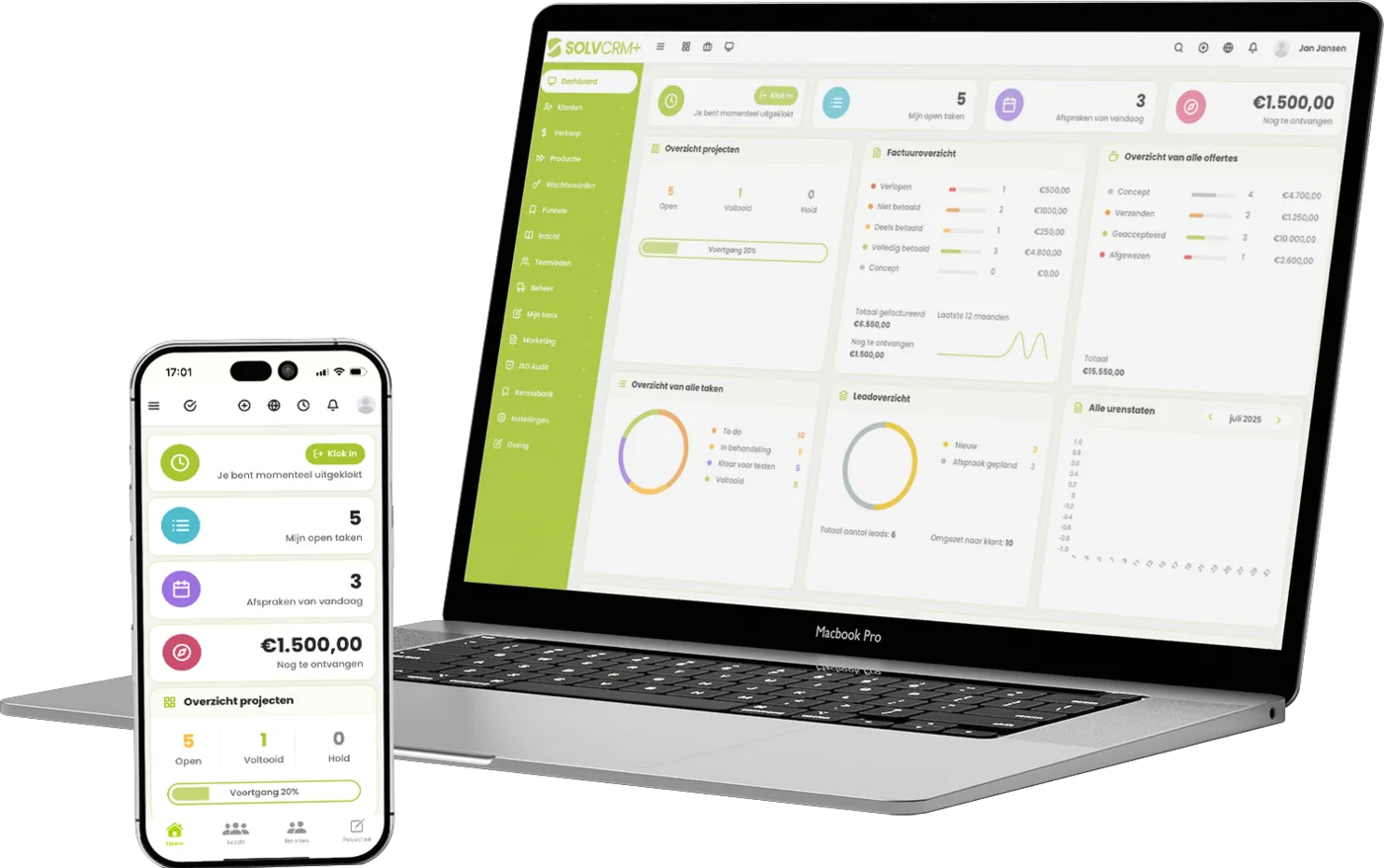 SolvCRM+ bedrijfsplatform voor erp en bedrijfssoftware
