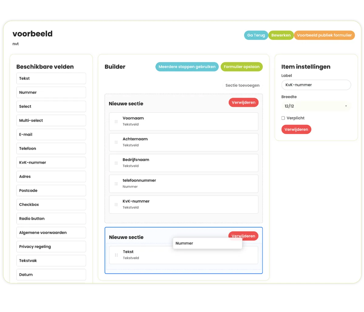 SolvCRM+ CRM, formulieren en procesinformatie